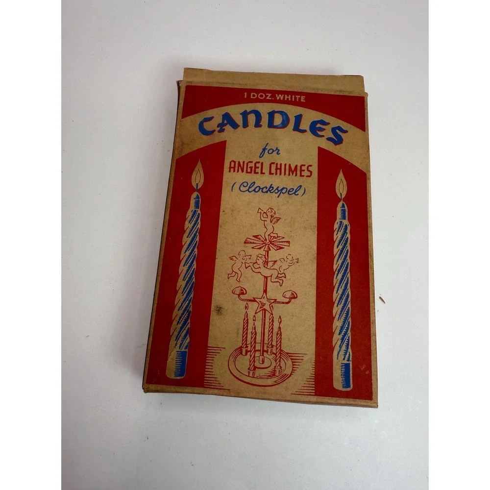 Vintage Angel‎ Chime Candles Lot Red & White Twisted Replacement 16 Total